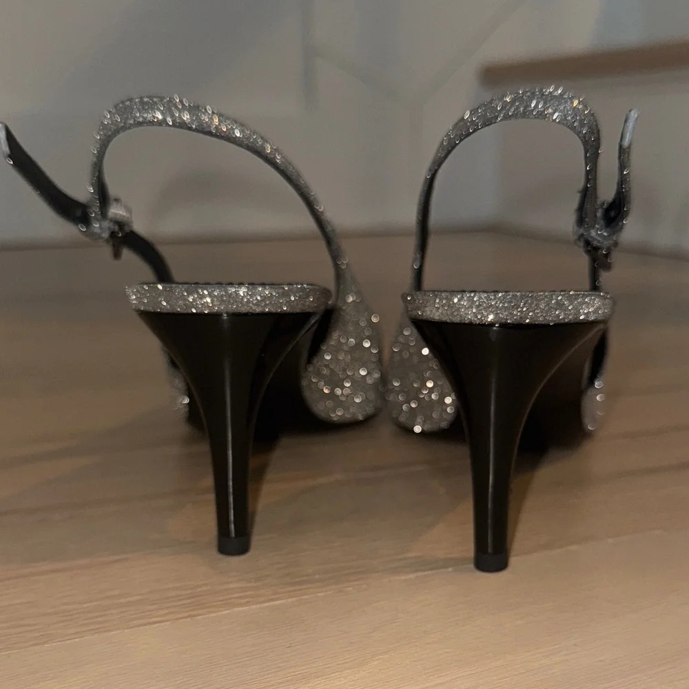 Tory Burch Silver Slingback Heels - Picture 8 of 10